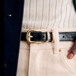 Sezane Livie Belt Black Varnish - Size 75